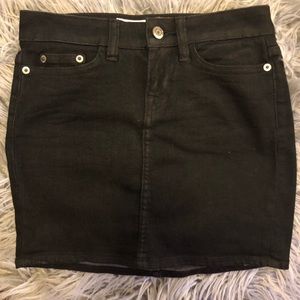 H&M L.O.G.G. Mock-Denim Black Mini Skirt US 2 NWOT